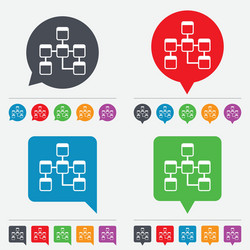 database sign icon relational schema vector image