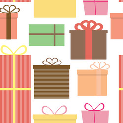 different gift box seamless pattern background vector image