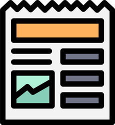 document basic ui picture flat color icon vector image