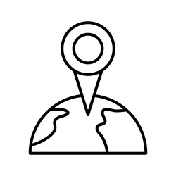 pin point on world map globe with location marker vector image