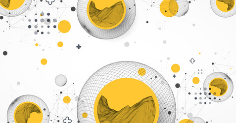 sphere theme with connected lines in technology vector image
