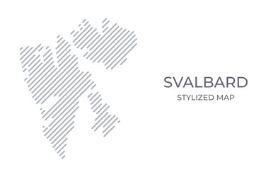 stylized linear map of svalbard in minimalistic vector image