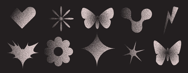 geometric figures with grain noise gradient y2k vector image