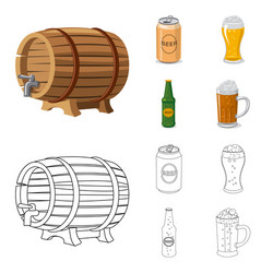 isolated object of pub and bar sign collection vector image