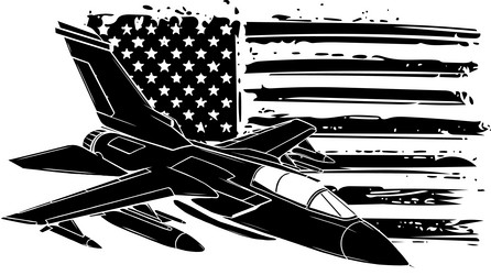 Military Fighter Jets Silhouette Vector Image