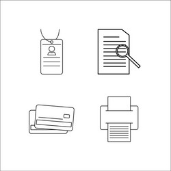 office simple linear icon setsimple outline icons vector image
