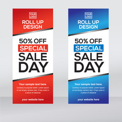 Roll-Up Banner Template - Promotional Vector Image