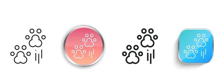 bear paw icon thin linear regular and button vector image