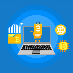blockchain scheme mining crypto currency server vector image