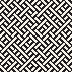 Interlacing lines maze lattice ethnic monochrome vector