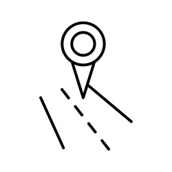 road with a location pointer indicating route vector image