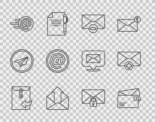 set line envelope delete outgoing mail vector image