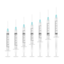 3d realistic blank empty syringe icon set vector