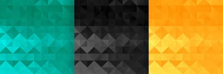 abstract triangle and diamond style pattern set vector image
