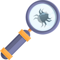 Detect malware bug icon cartoon style vector