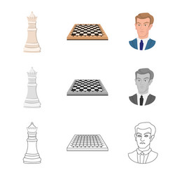 isolated object checkmate and thin symbol set vector image