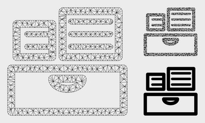 library catalog mesh 2d model and triangle vector image