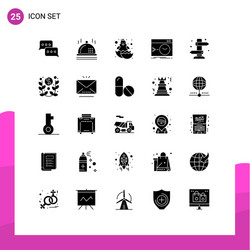 stock icon pack 25 line signs and symbols vector