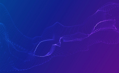 wave of many lines flowing particles abstract vector image