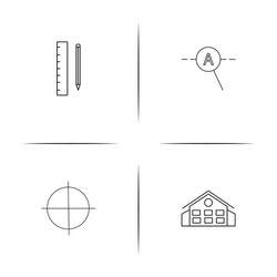 web and text simple linear icon setsimple outline vector image