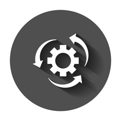 workflow process icon in flat style gear cog vector image