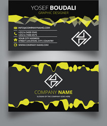 amazing green wave business card vector