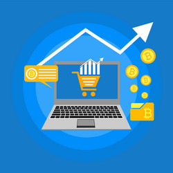 blockchain scheme mining crypto currency server vector image