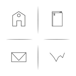 web and text simple linear icon setsimple outline vector image