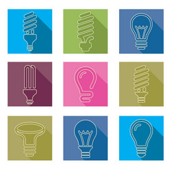 light bulbs bulb icon set vector