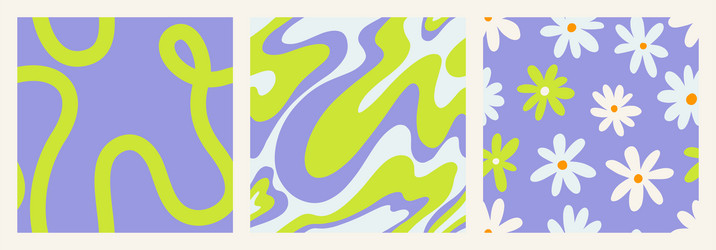Retro Daisy Pattern - 70s Vibes vector image