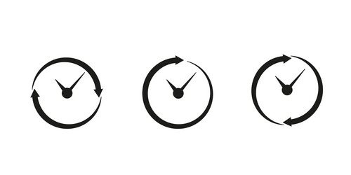 Set timer icon hour time with arrows and circle vector