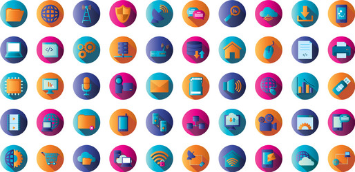 technology and internet block gradient style icon vector image