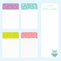 Template for school notebook diary and organizers vector