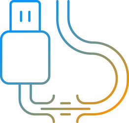 Torn cable gradient linear icon vector