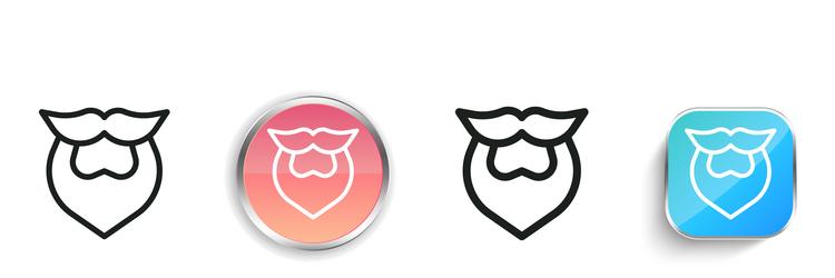 beard icon thin linear regular and button style vector image