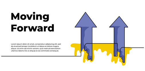 continuous line design of two arrows pointing up vector image