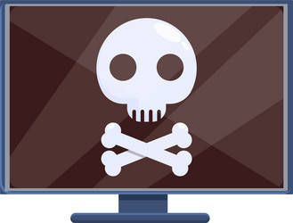 hacked pc icon cartoon style vector