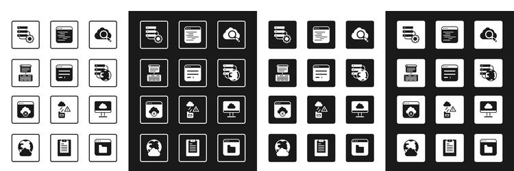 set search cloud computing browser window server vector image