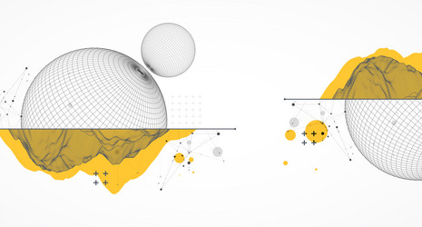 sphere theme with connected lines in technology vector image