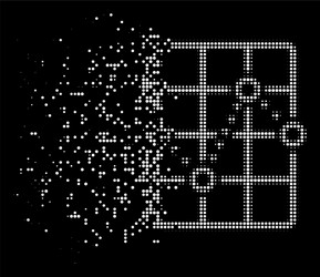 white dust dotted halftone line grid plot vector image