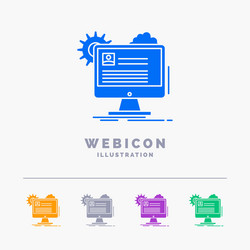 account profile report edit update 5 color glyph vector image