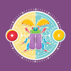 beetle bug design elements with line graphic vector image
