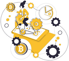 bitcoin mining algorithm architect designs vector image