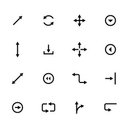 black arrows icon set pointers for navigation vector image