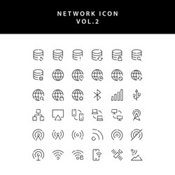 cloud computing network outline icon set vol2 vector image