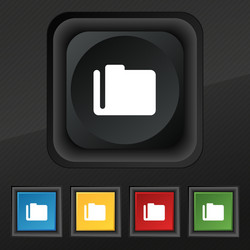 document folder icon symbol set of five colorful vector image