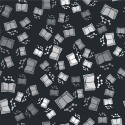 grey open book icon isolated seamless pattern vector image