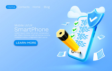 mobile document check list service organization vector image