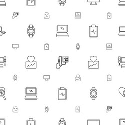 monitor icons pattern seamless white background vector image