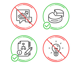 pie chart accounting and algorithm icons set vector image